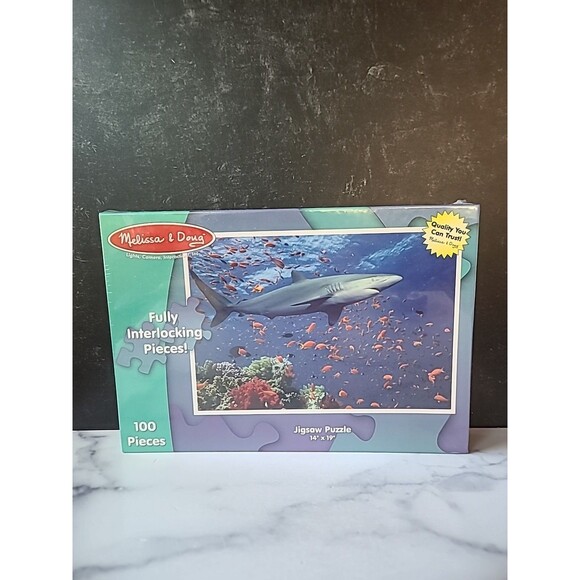 Melissa and Doug Shark Jigsaw Puzzle 100 Piece 14" X 19" Finished Size  #1360 - Picture 1 of 7